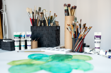 comprar obras de arte en acuarela online - pinceles