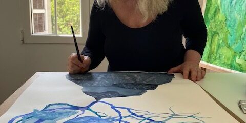 haiku con pintura abstracta – azul haiku con pintura abstracta - azul