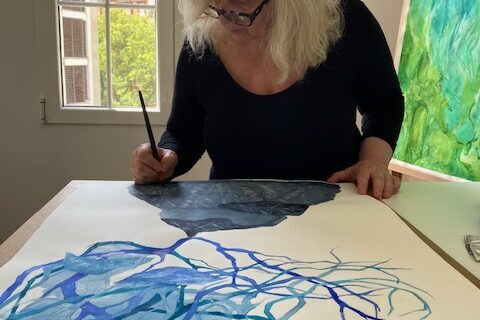 haiku con pintura abstracta – azul haiku con pintura abstracta - azul