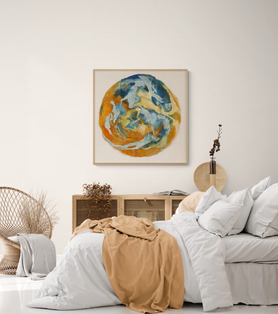 comprar pintura sobre papel online - cama