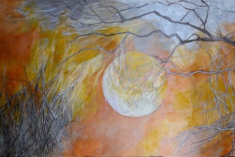 paisaje oleo 2 comprar pinturas de paisajes online - naranja