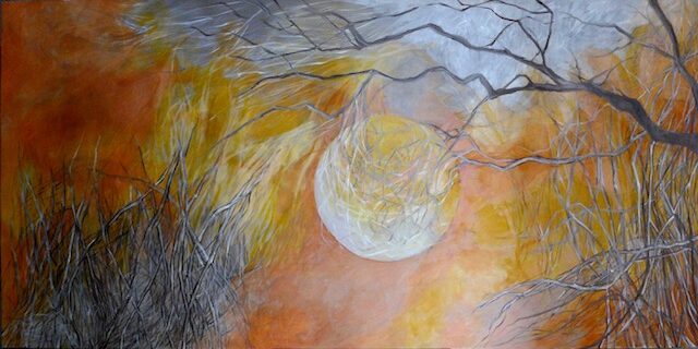 paisaje oleo 2 comprar pinturas de paisajes online - naranja