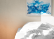comprar acuarelas marinas - cama con cuadro estrellas de mar